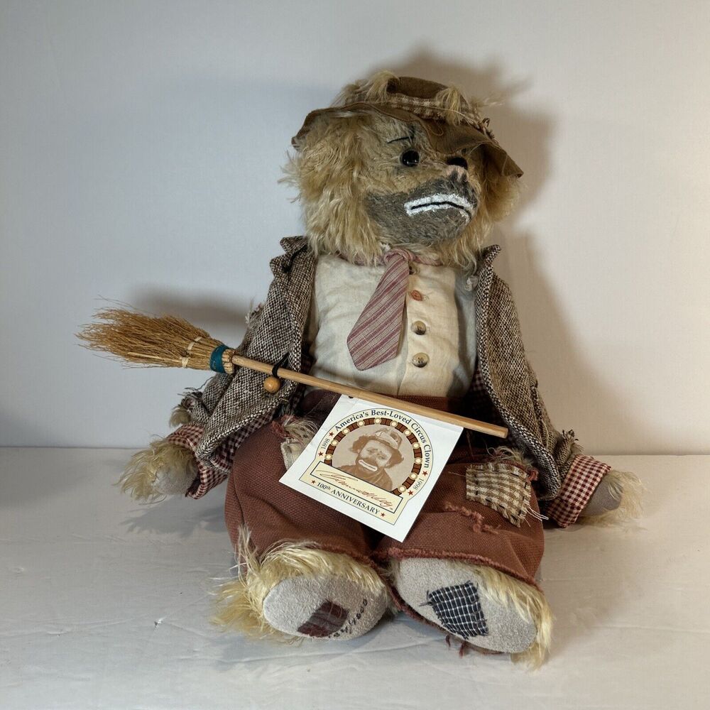 Emmett Kelly Cooperstown Bears Limited Edition 184/1000 w/COA & Broom 1998